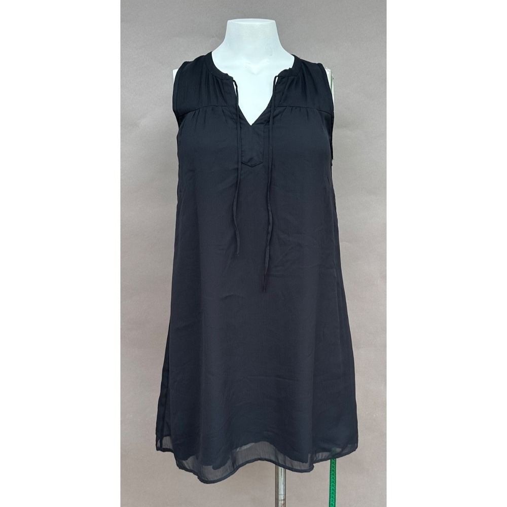 Abercrombie & Fitch Mini Dress S Solid Black‎ Chiffon Sheer Over Sleeveless Boho